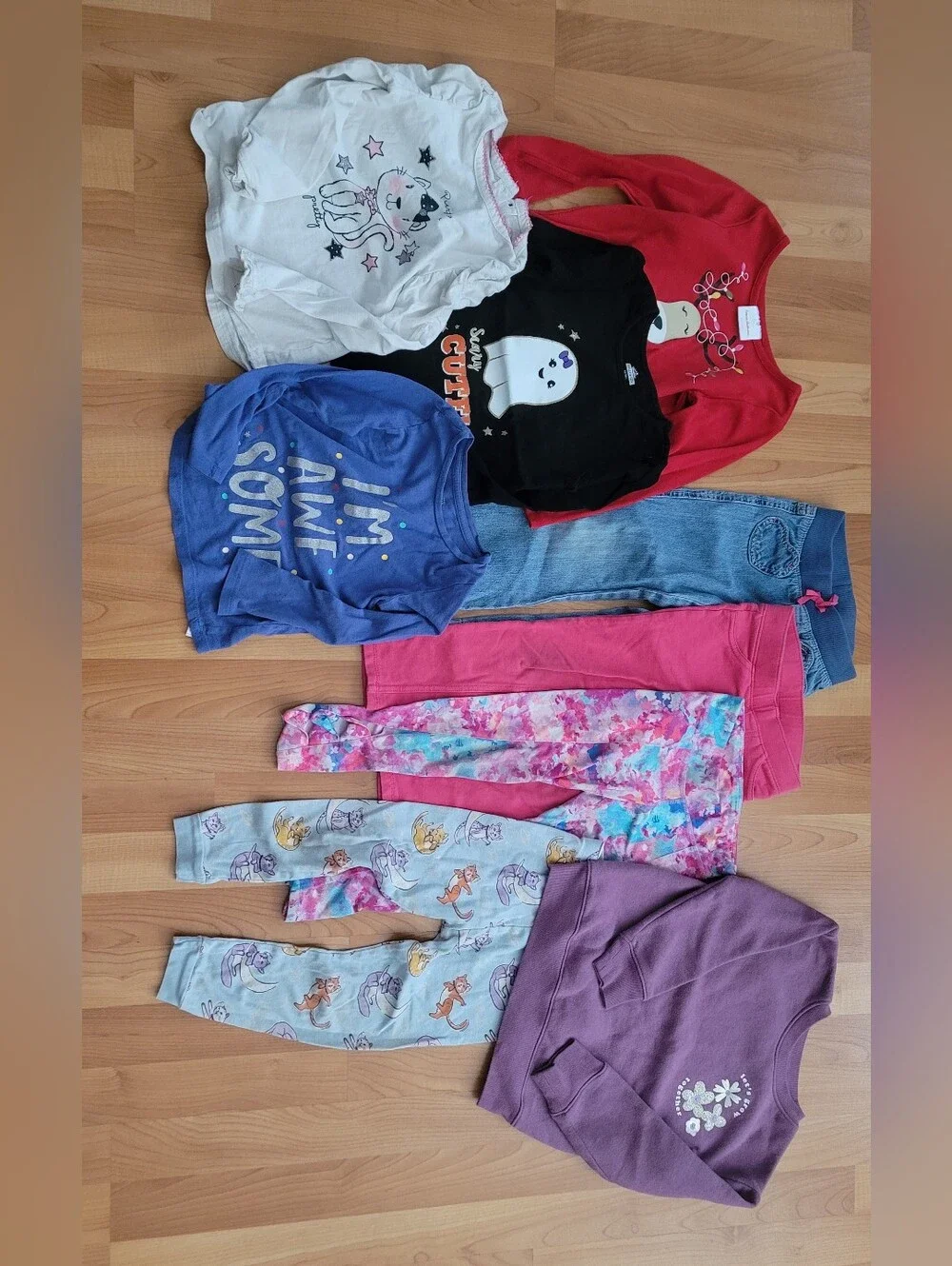 Jumping Beans Girls 4T Clothes Sweater Assorted Pants & Longsleeve Tops Lot Of 9